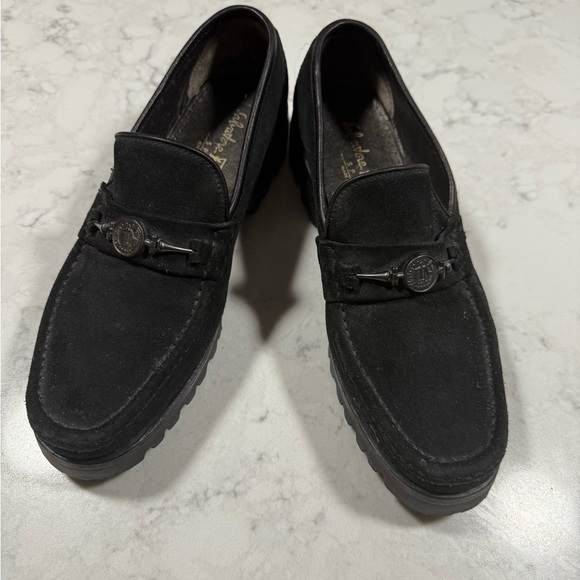 Salvatore Ferragamo Black Suede Loafers